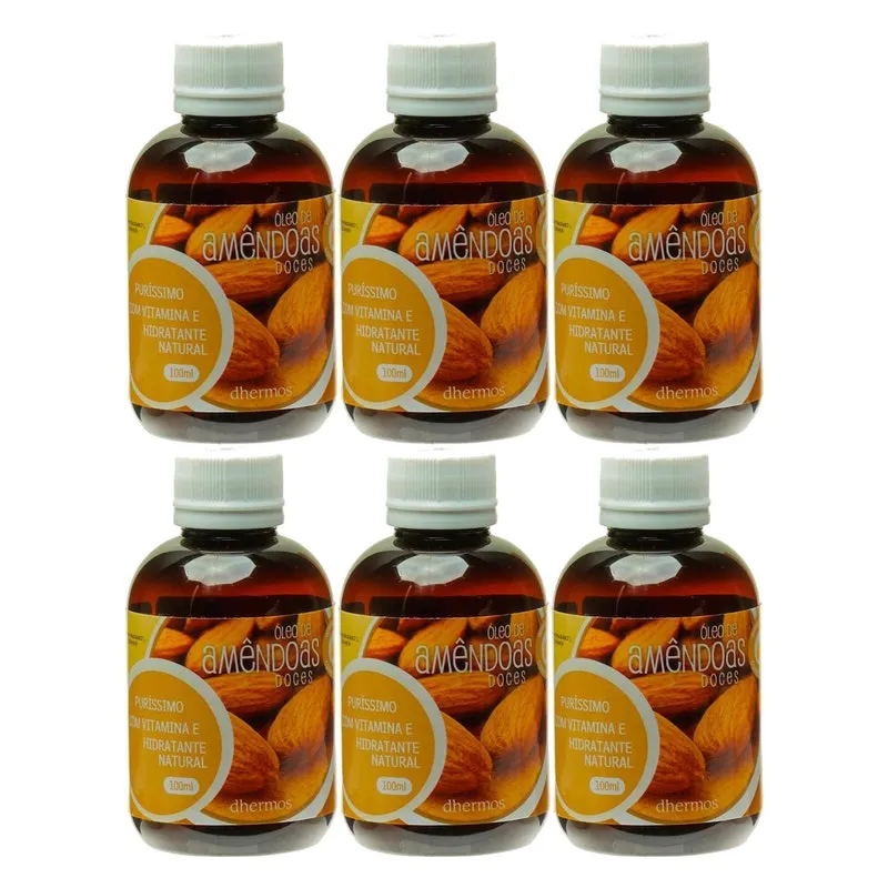 Óleo De Amêndoas Doces Dhermos 100Ml Com 6 Unidades