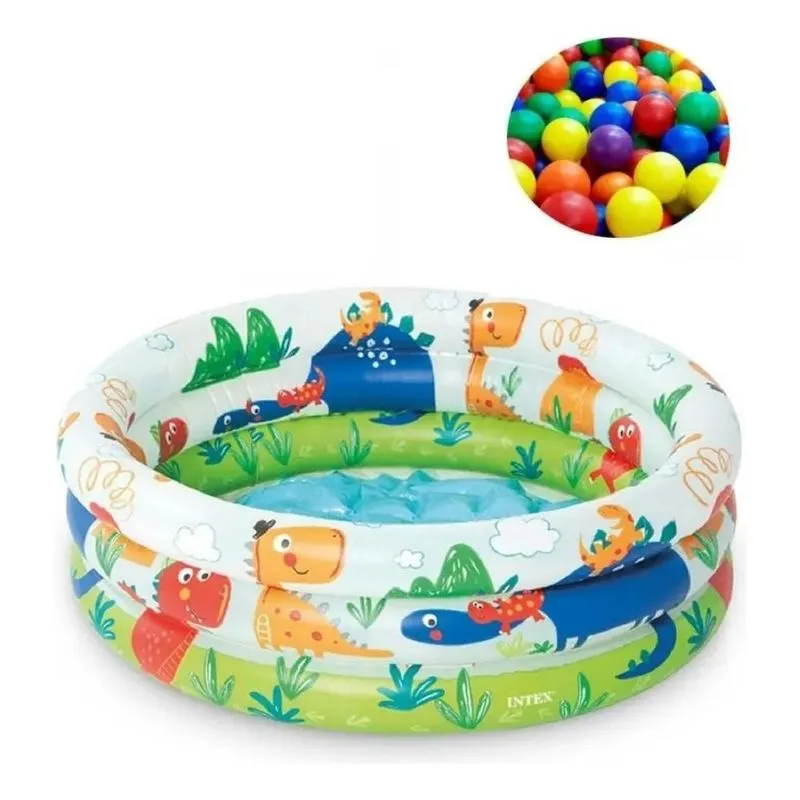 Piscina Infantil Bebe Ursinho Intex 28l + 2 Dinossauro1