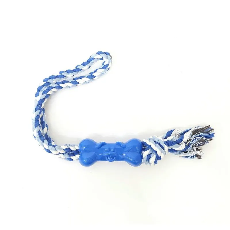 Mordedor Corda Osso para Cães Azul