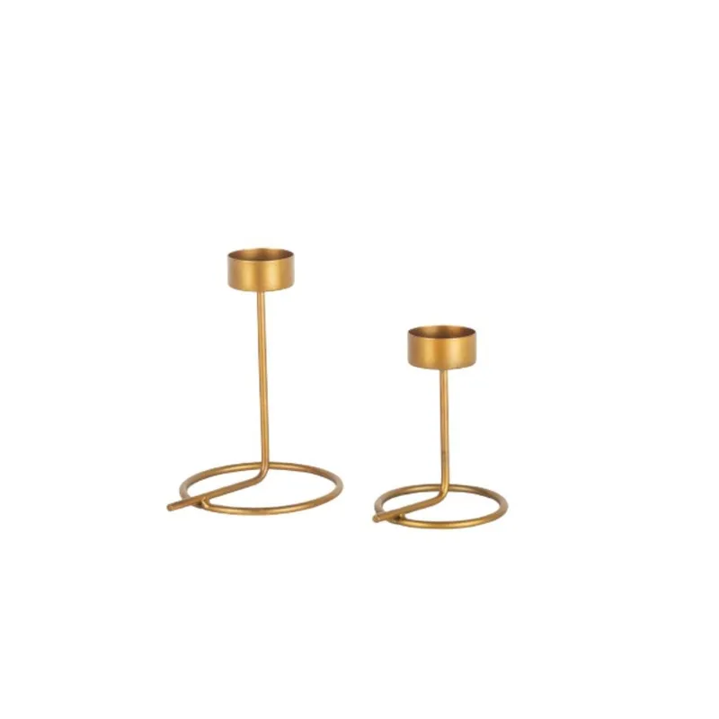 Castiçal De Ferro Maine Dourado G