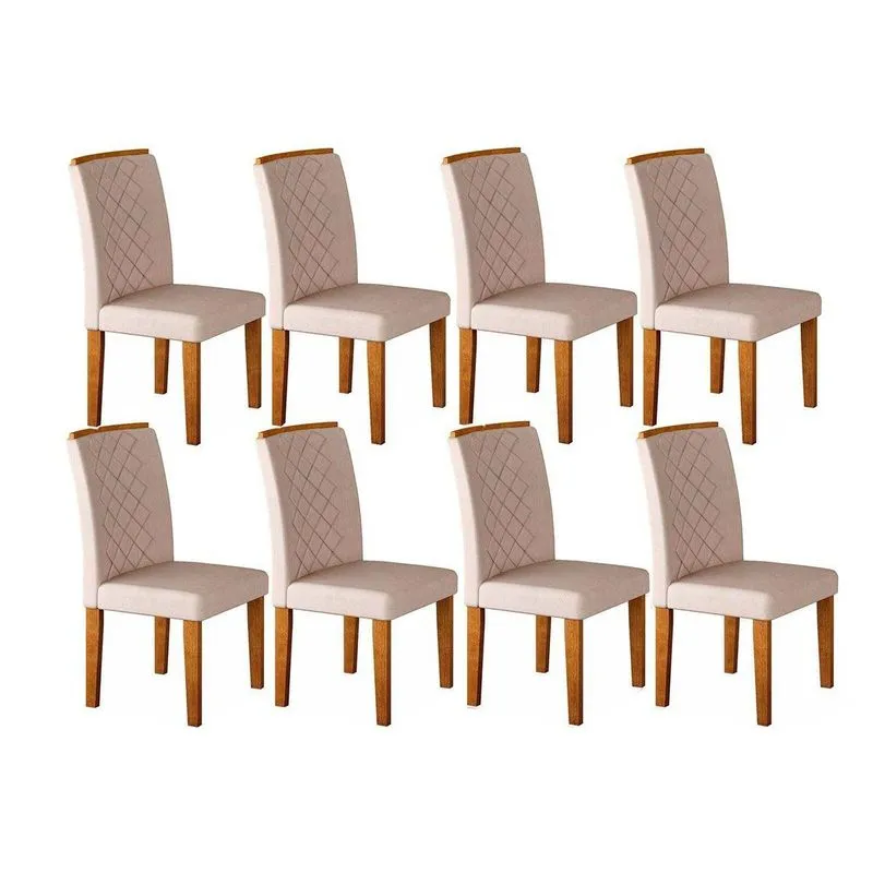 Cadeira Sala De Jantar Jade Kit 8 Un Imbuia Veludo Creme Rufato