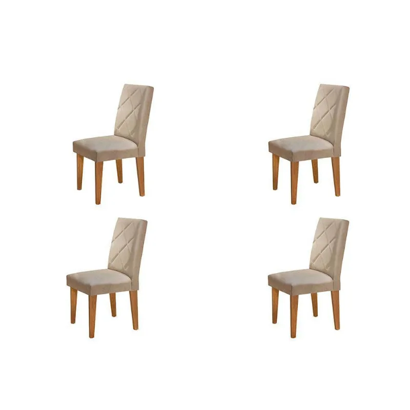 Conjunto Com 4 Cadeiras Olímpia Rufato Imbuia/turim 07