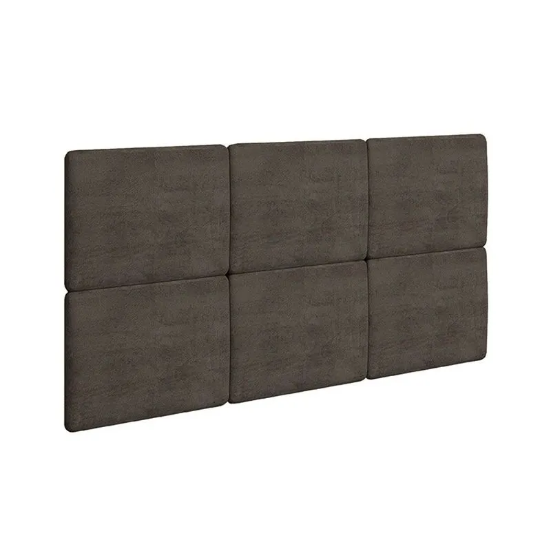 Cabeceira Cama Box Estofada Modulada Lucca (3un) Casal/Queen - Suede Grafite - Rufato