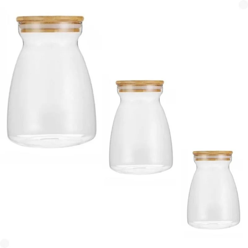 Kit yoss 3 potes de vidro hermetico - VD9969 + VD9999 + VD9968