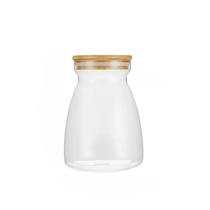 Pote de Vidro com Tampa de Madeira 500ml VD9968 - Yoss