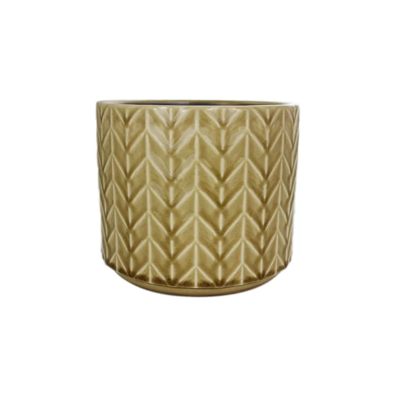 Cachepot em cerâmica Mart grande 18,5x20cm bege
