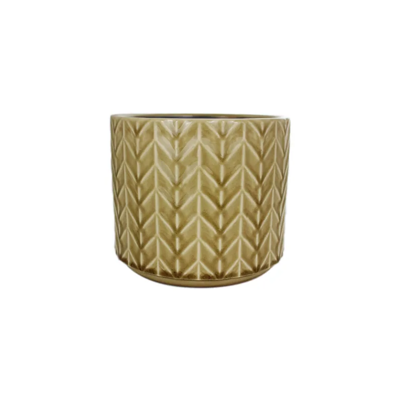 Cachepot em cerâmica Mart pequeno 15x17cm bege