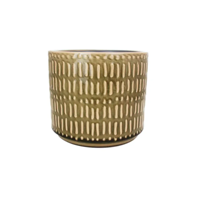 Cachepot em cerâmica Mart grande 18,5x20cm oliva