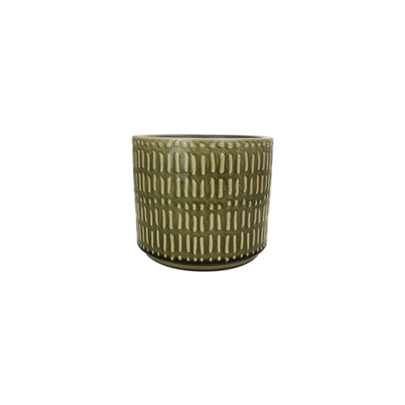 Cachepot em cerâmica Mart pequeno 10,5x12cm oliva