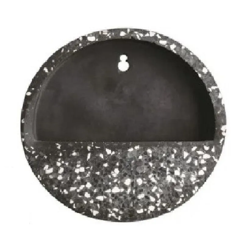 Terrario De Parede Preto Em Cimento 26x6 Cm - Mart 10352 G