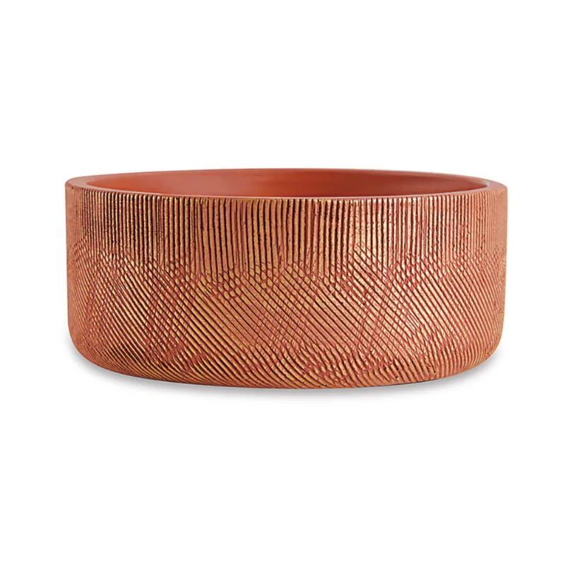 Cachepot Pequeno Terracota e Dourado