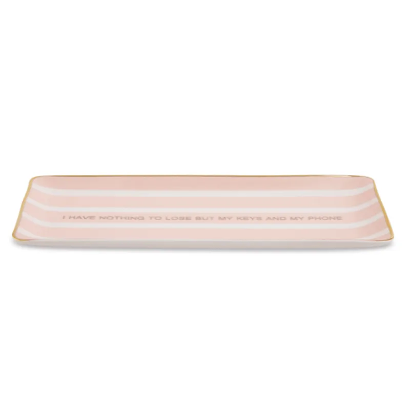 Mini Prato em Cerâmica Retangular estampando Rose Mart