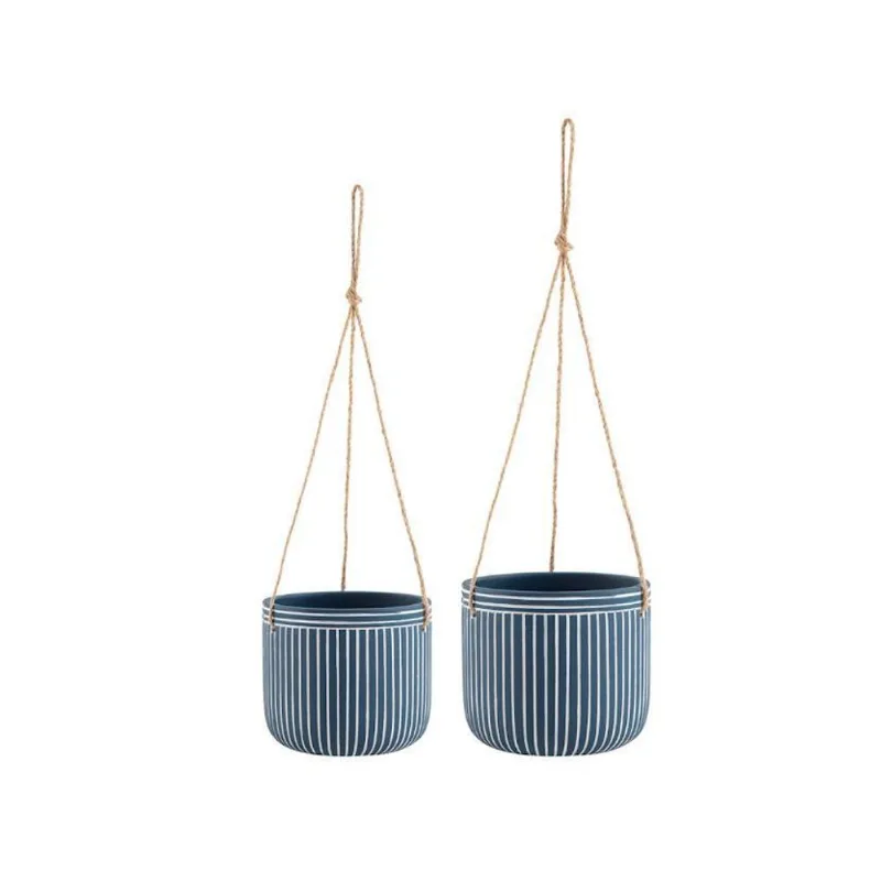 Kit Cachepot Pendente Terracota Em Cimento 2 Peças