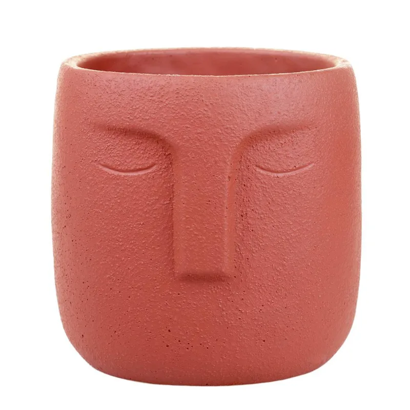 Cachepot Face 14cm Mart 11911 Marrom