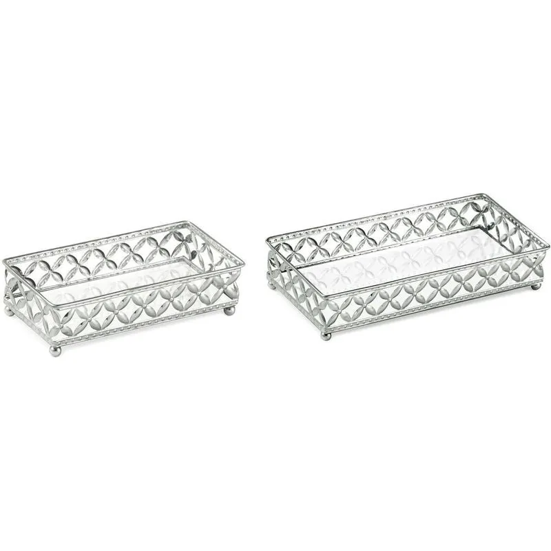 Bandeja Mart Collection Metal 2 Peça Prata
