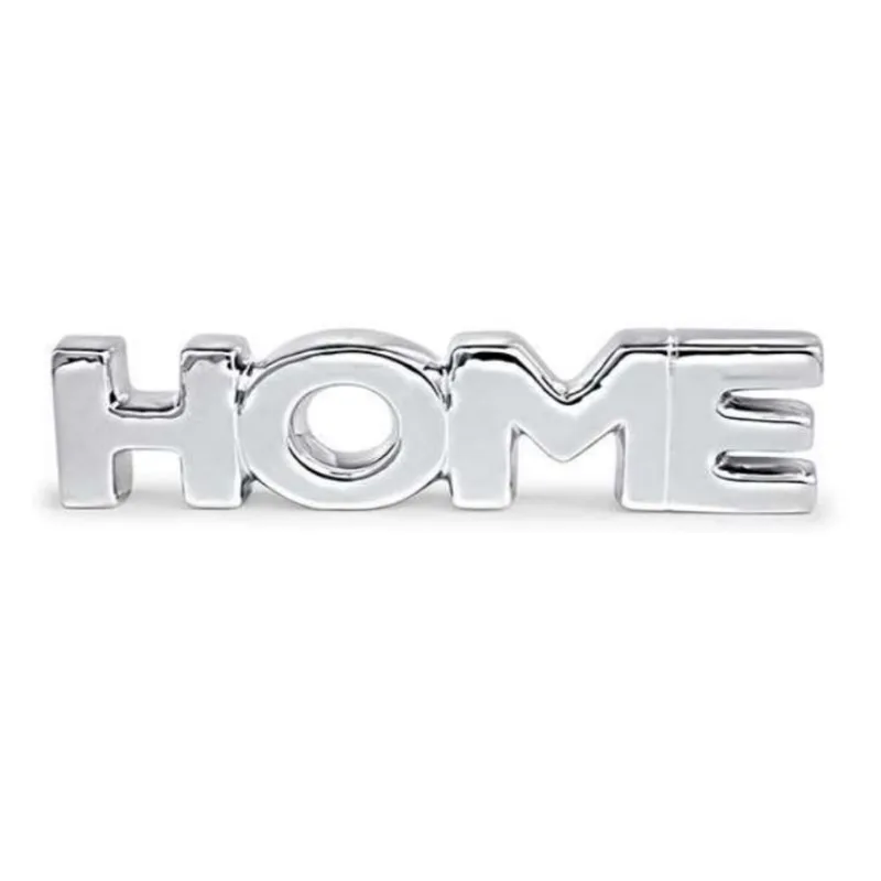 Escultura Decorativa Home Prata em Cerâmica 5,5x21cm Mart