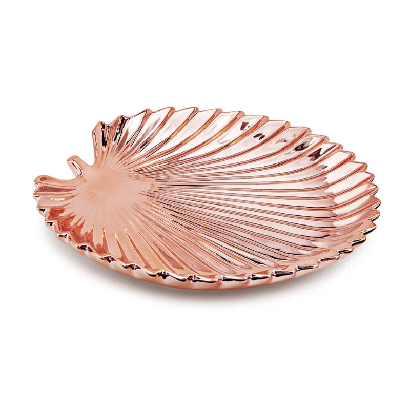 12185-Folha Rose Gold Em Ceramica