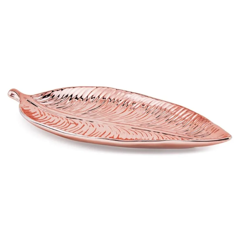 Folha Rose Gold Em Cerâmica