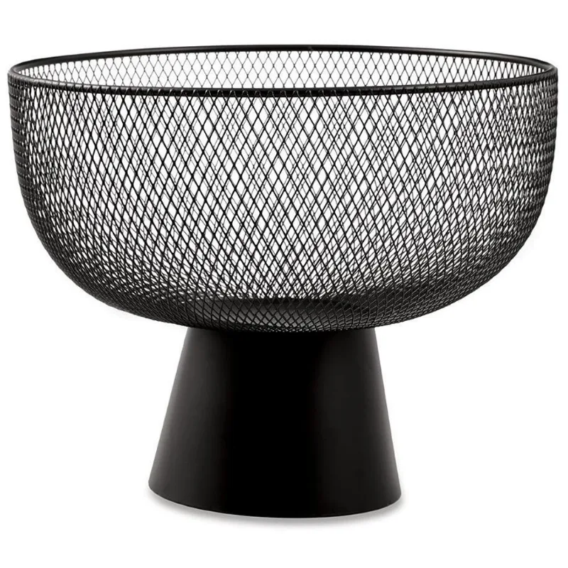 Centro De Mesa Preto Em Metal Aramado Decorativo Mart G