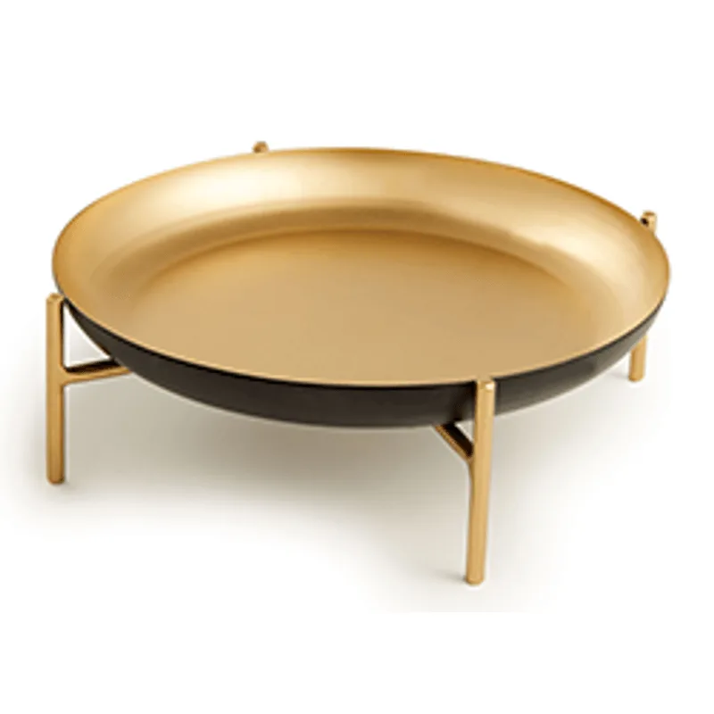 Centro de Mesa em Metal Preto e Dourado Mart