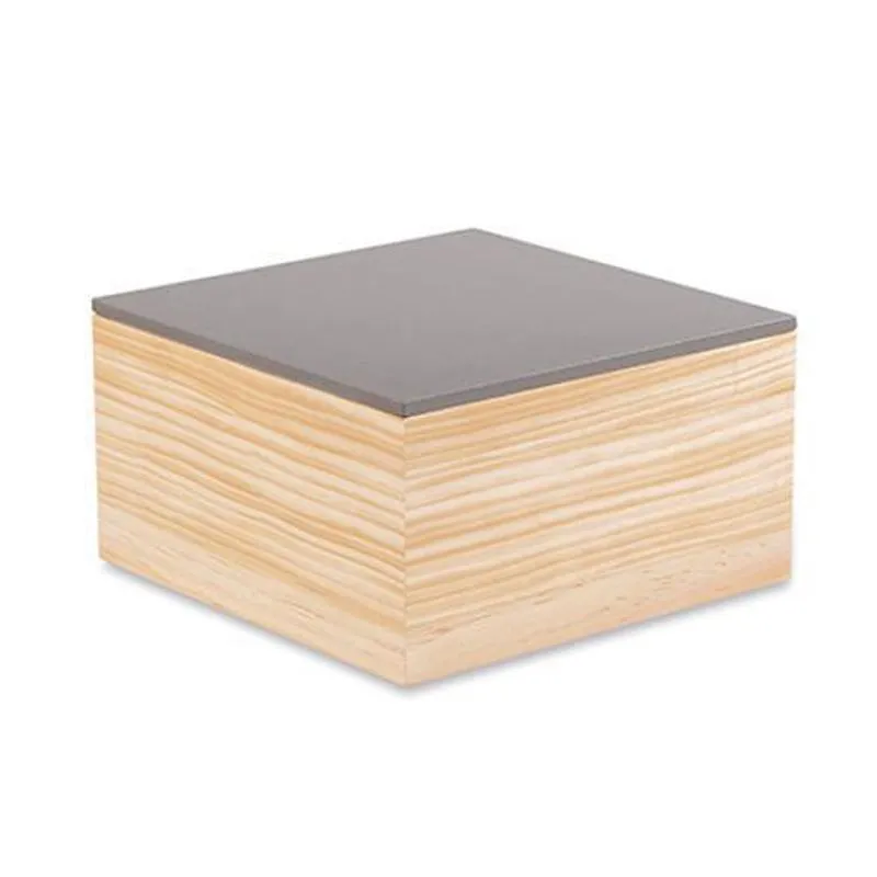Caixa Em Madeira Com Tampa Cinza 19x10,5 Cm