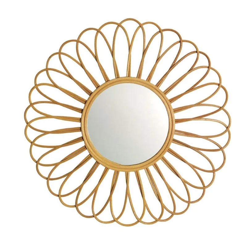 Espelho em rattan estilo mandala