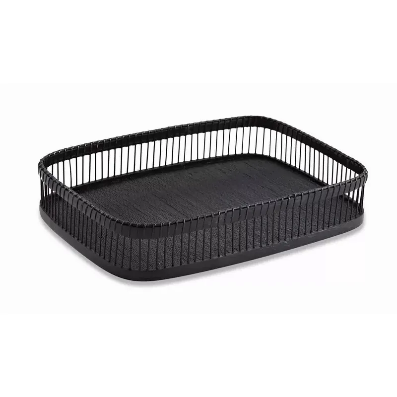 Bandeja em bambu preta mart 55cm