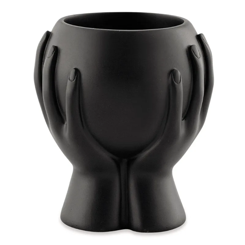Cachepot Poliresina Preto - 12776