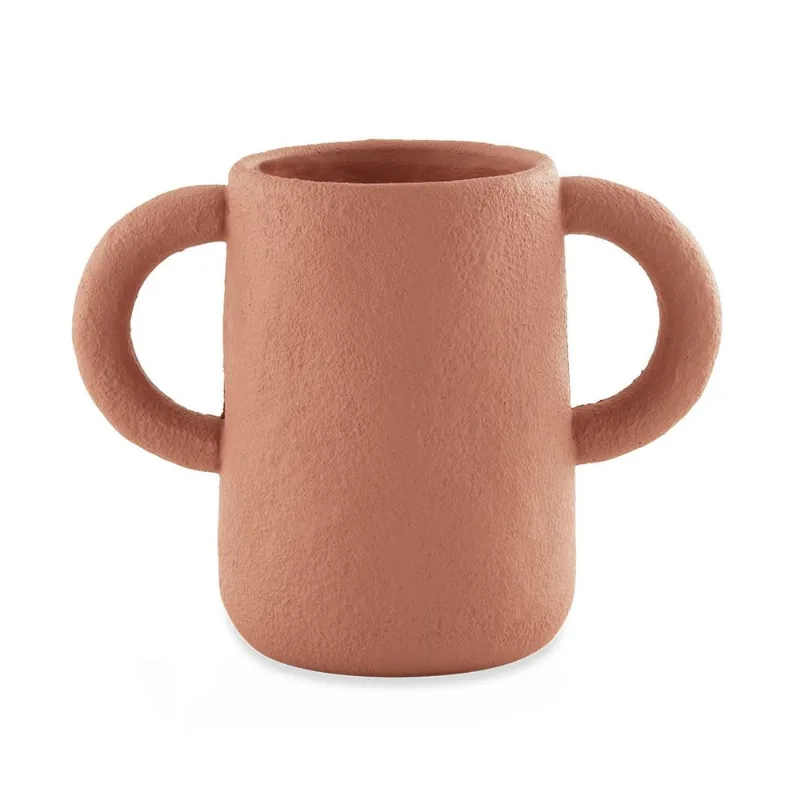 Cachepot Em Cimento Marrom Grande