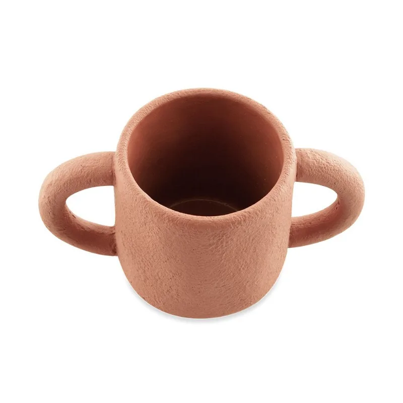 Cachepot Em Cimento Marrom
