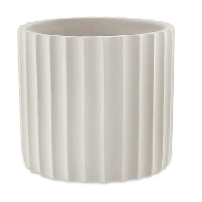 Cachepot Off White Em Cimento - Mart 12866