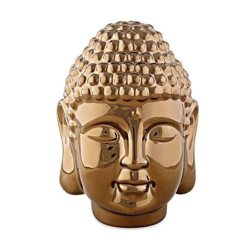 Escultura Buda Cerâmica Bronze