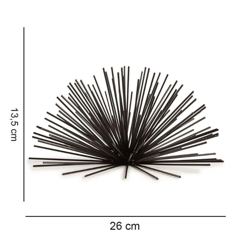 Enfeite Decorativo Ouriço Em Metal Preto 13,5x26cm