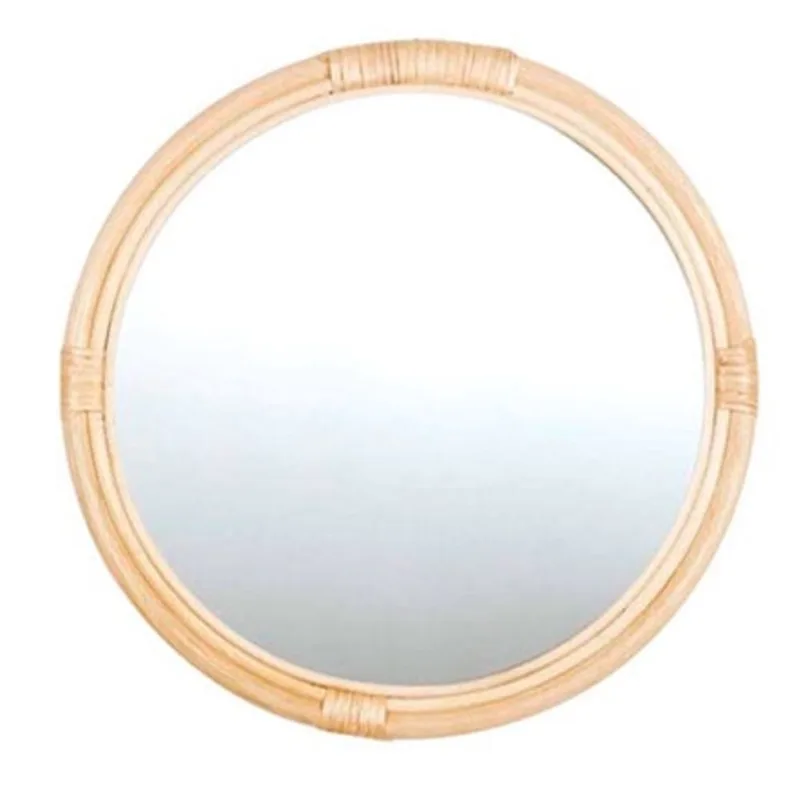 Espelho em rattan redondo rustic 40 cm