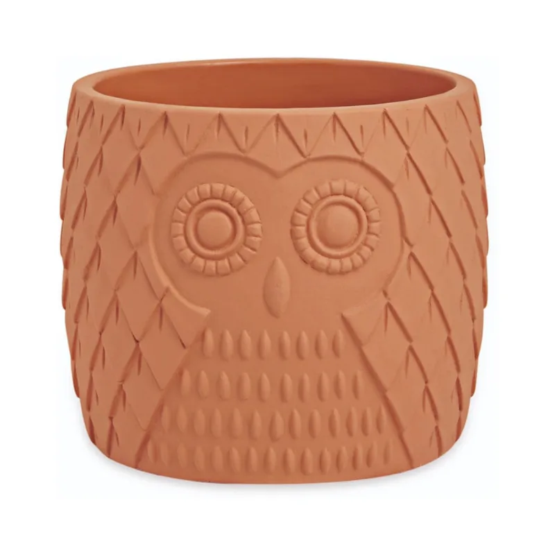 Cachepot Coruja Grande Terracota