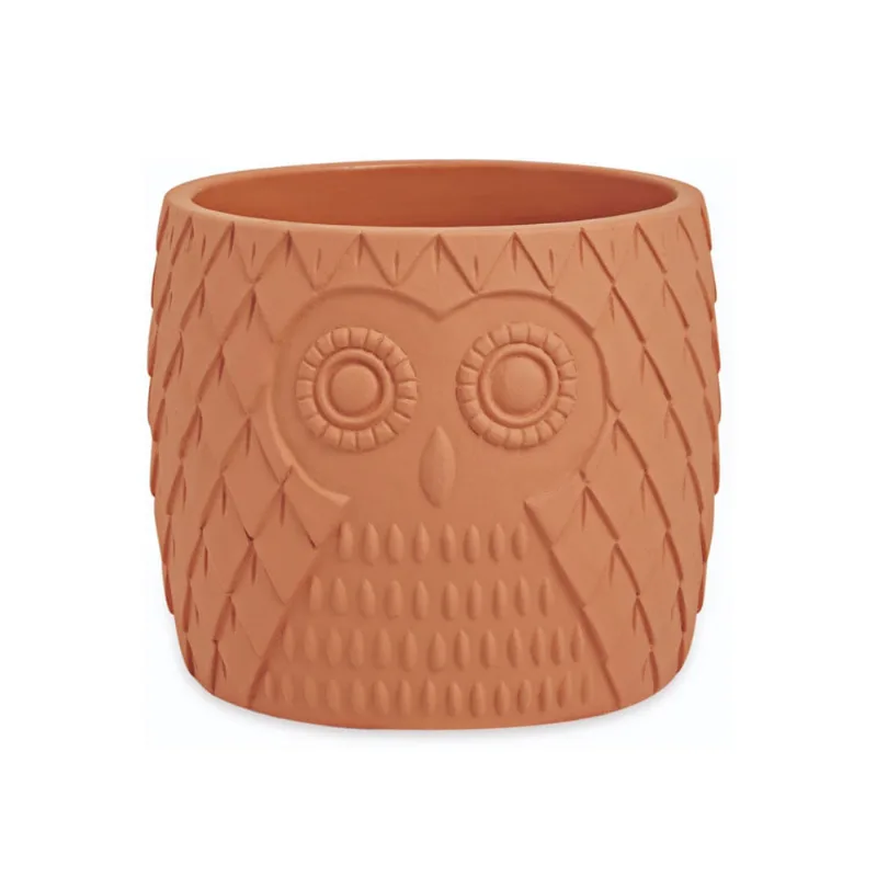 Cachepot Coruja Pequeno Terracota