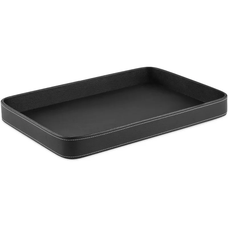 Bandeja retangular com revestimento em pu preto