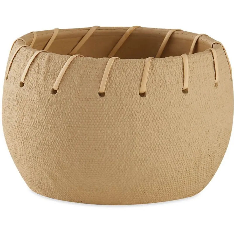 Cachepot em cimento E detalhes com cordao P