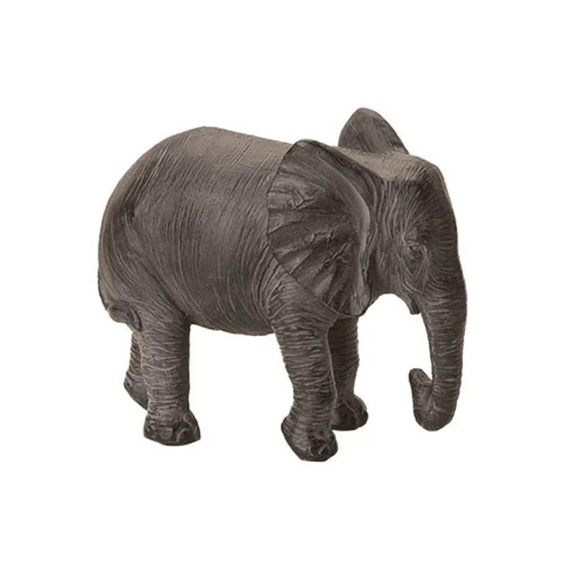 Escultura elefante em poliresina preto P