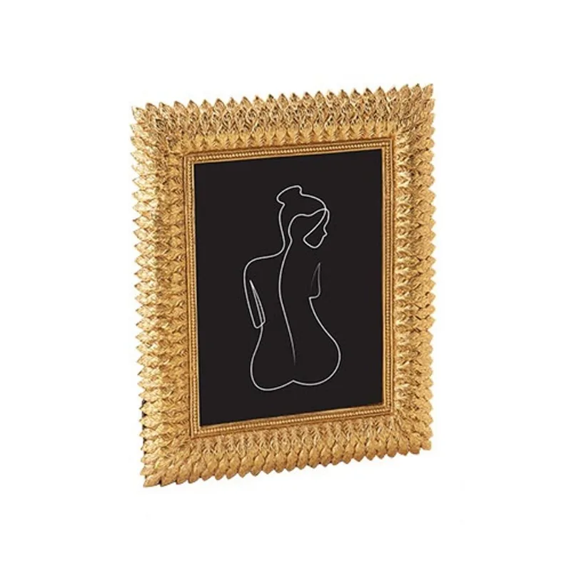 Porta-retrato em poliresina dourado 10X15cm