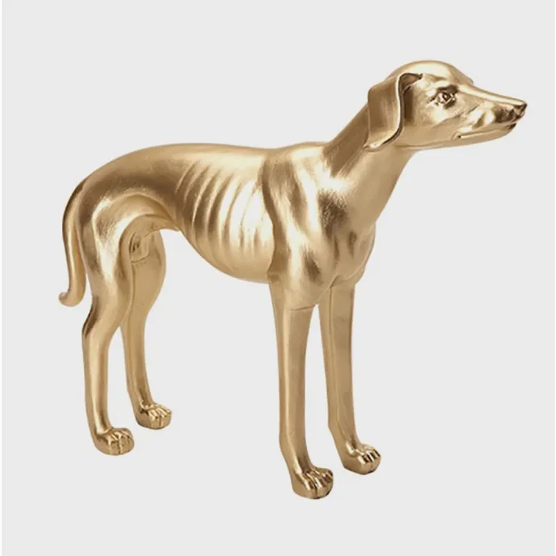 Escultura cachorro em poliresina dourado 13896 - mart
