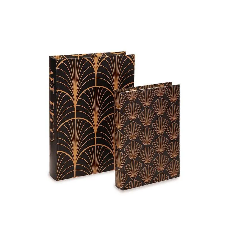 Kit Livros Caixa Preto E Dourado 2 Peças - Mart