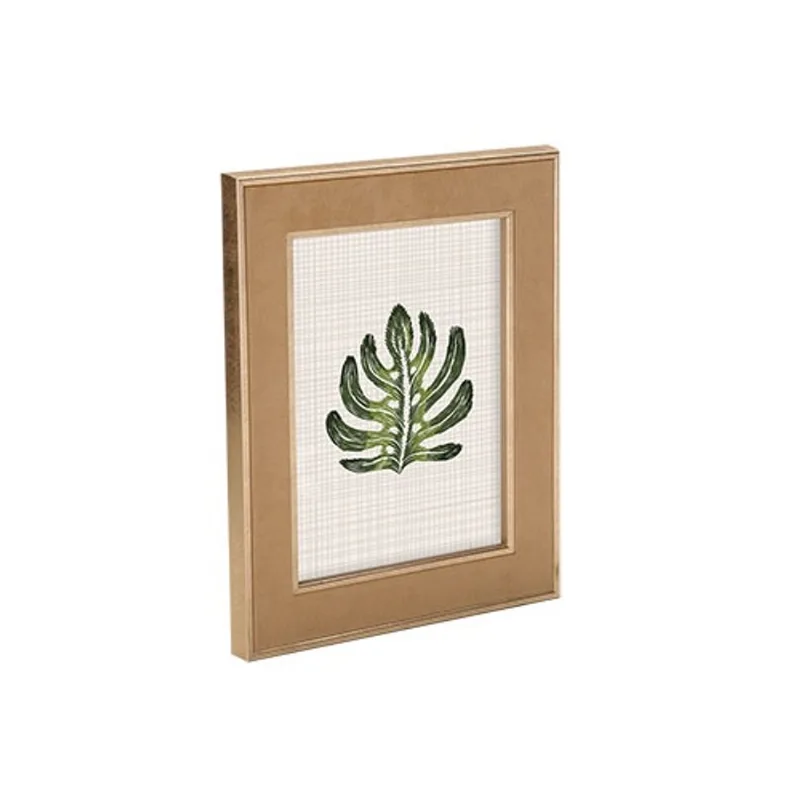 Porta-retrato decorativo em veludo nude E dourado - 10X15cm