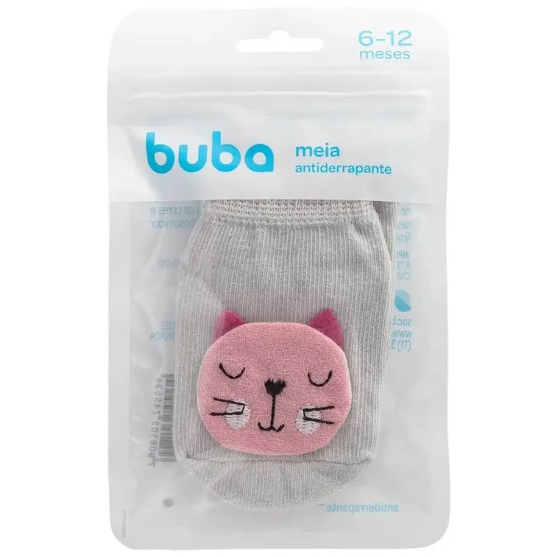 Meia Sapatilha Antiderrapante Gatinho P Buba