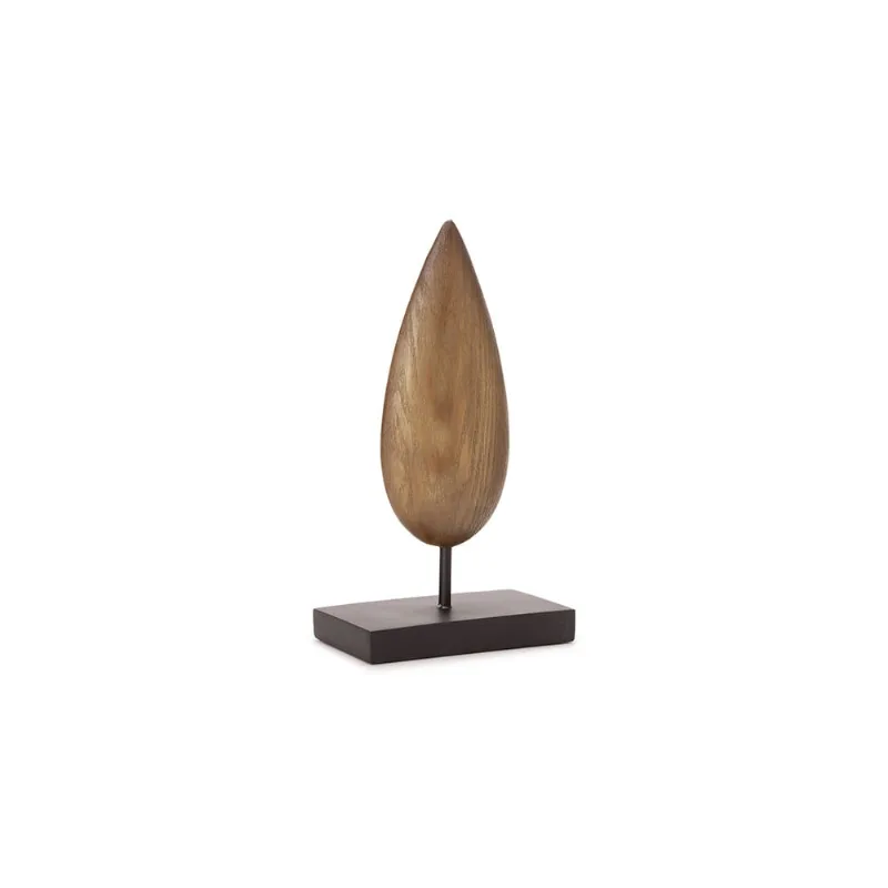 Escultura Decorativa Abstrata Marrom em Poliresina 29x16cm Mart
