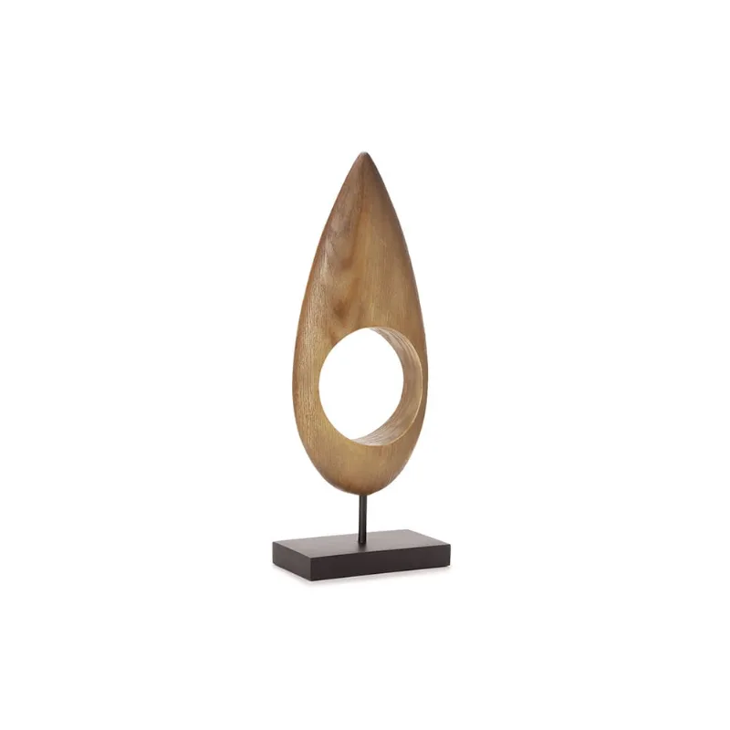 Escultura Decorativa Abstrata Marrom em Poliresina 41x16cm Mart