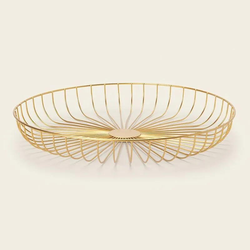 Fruteira Centro De Mesa Em Metal Decorativa Mart