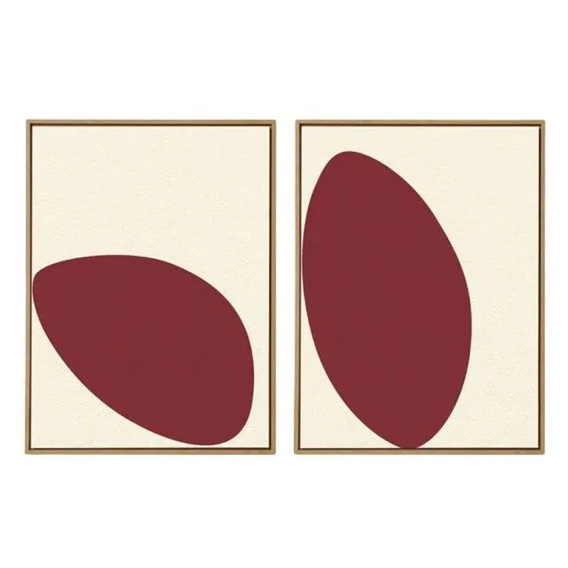 Kit 2 quadros em canvas com estampa abstrato mart