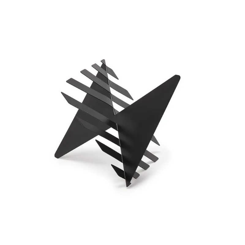 Escultura Decorativa Abstrata Preta em Metal 20x25cm Mart