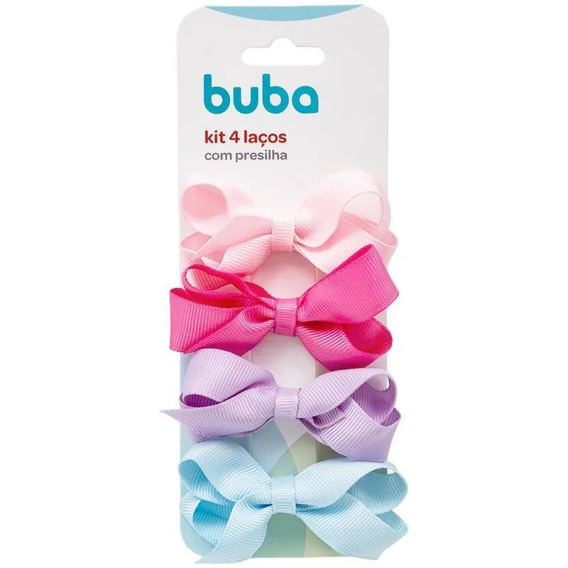 Kit De Laços Coloridos Infantil Com Presilha 4un 15304 Buba